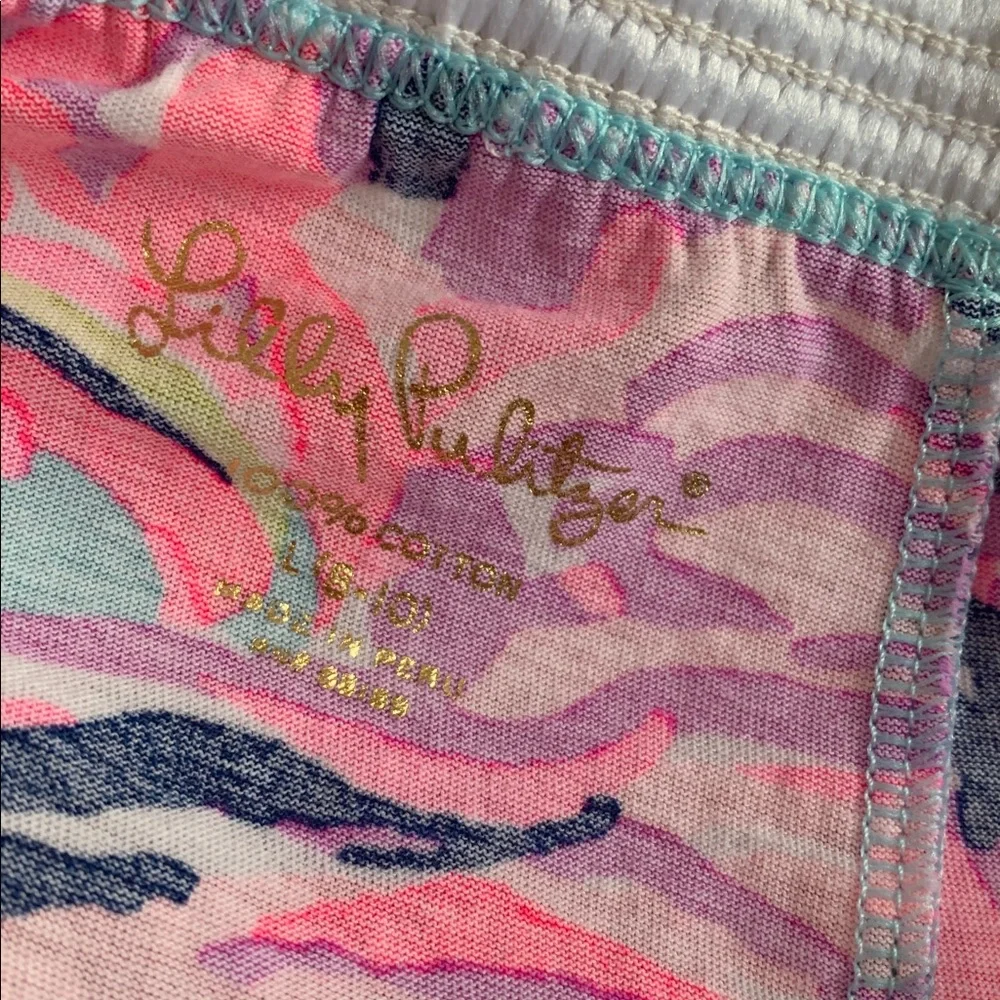 Lily Pulitzer Girls Bright Pink Pajama Loungewear Pants EUC 8/10 Large